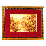Картина янтарная "Водопад в лесу" 46 х 36 см